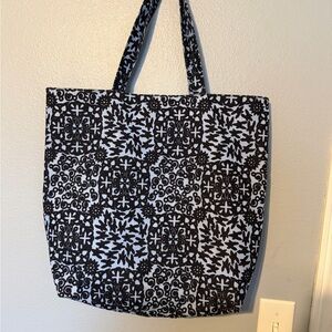 Black and White Patterned Tote Bag - Stylish Everyday Carry